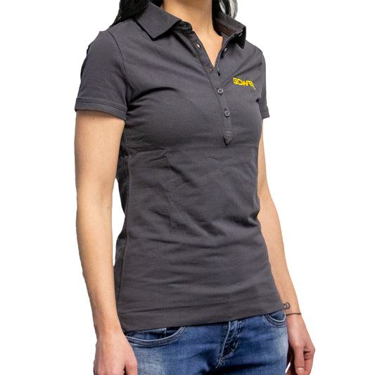 Graues Damen Polo-Shirt mit GÖWEIL Logo-Stick