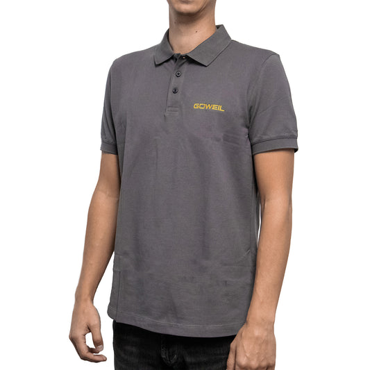 Graues Herren Polo-Shirt mit GÖWEIL Logo-Stick